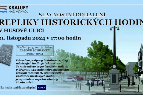 Odhalení repliky historických hodin