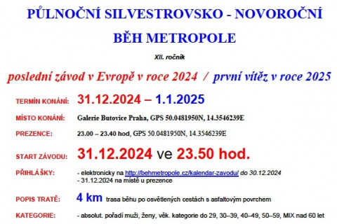 Půlnoční Silvestrovsko-Novoroční Běh Metropole